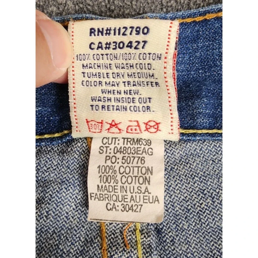 True Religion World‎ Embroidered Rare Men 38x33.5 Yuppie Distressed Denim Y2K